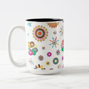Blumenmuster Zweifarbige Tasse