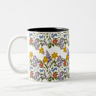 Blumenmuster Zweifarbige Tasse