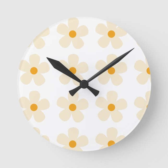 Blumenmusterdesign  runde wanduhr (Vorderseite)
