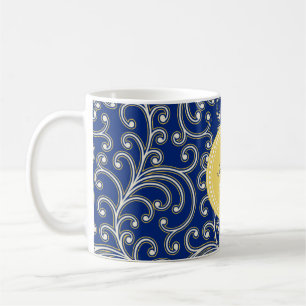 Blumenmustermonogramm des eleganten girly tasse