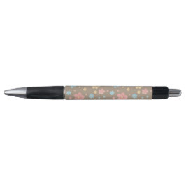 Blumenmusterstift (Braune Basis) Kugelschreiber