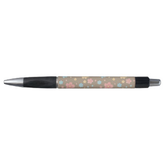 Blumenmusterstift (Braune Basis) Kugelschreiber