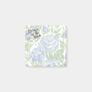 Blumenmutter der Bride Modern Script Blue Rose Post-it Klebezettel