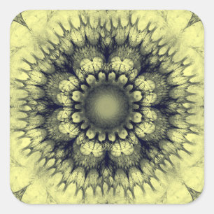 Blumenmystische Ornamente Quadratischer Aufkleber