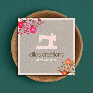 Blumennähmaschine Seamstress oder Schneidermotor Telefonnummerkarte