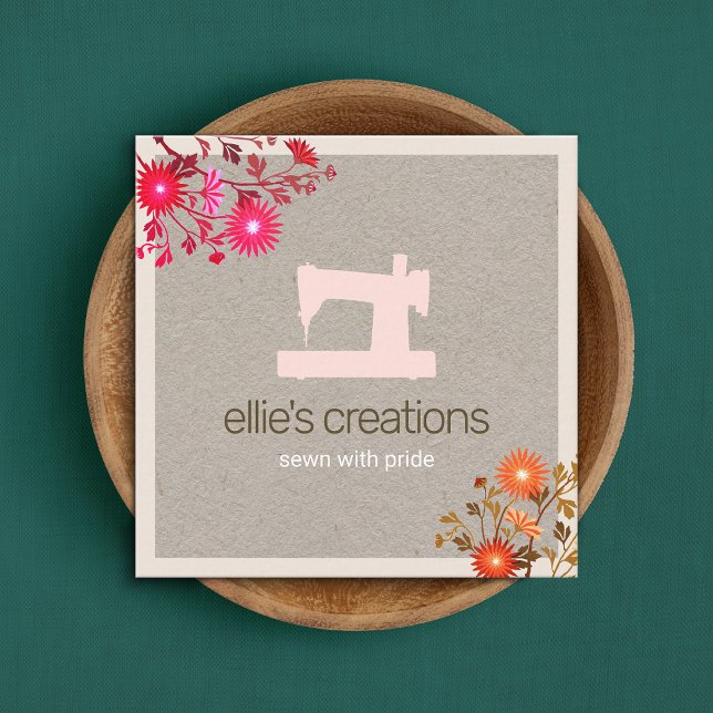 Blumennähmaschine Seamstress oder Schneidermotor Telefonnummerkarte (Von Creator hochgeladen)
