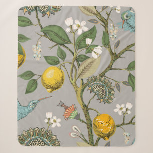 Blumennahmerloses Muster. Botanische Tapete. Plan Sherpadecke
