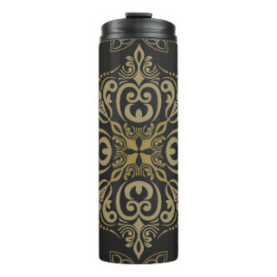 Blumennahtlos, Vintag, botanisches Design. Thermosbecher