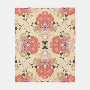 Blumennahtlos Vintages Musterdesign. Fleecedecke