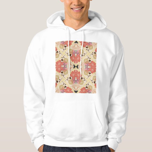 Blumennahtlos Vintages Musterdesign. Hoodie (Vorderseite)