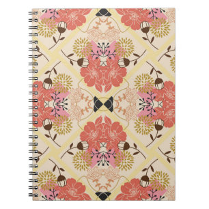 Blumennahtlos Vintages Musterdesign. Notizblock