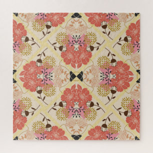 Blumennahtlos Vintages Musterdesign. Puzzle