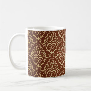 Blumennahtlose Tapete-Illustration. Kaffeetasse
