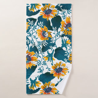 Blumennahtloses Muster, Hintergrund im Jugendstil Badehandtuch