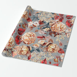 Blumennahtloses Muster, Hintergrund im Jugendstil Geschenkpapier