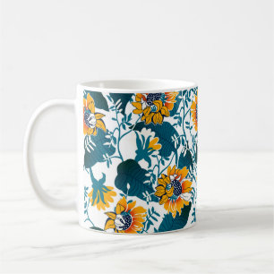 Blumennahtloses Muster, Hintergrund im Jugendstil Kaffeetasse