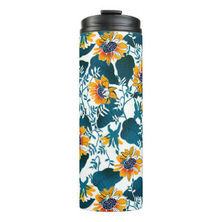 Blumennahtloses Muster, Hintergrund im Jugendstil Thermosbecher