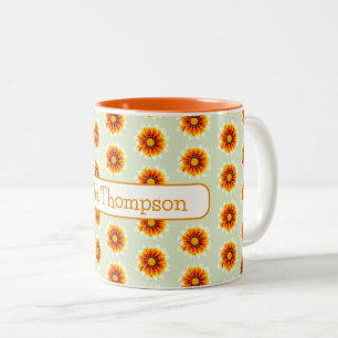 Blumennamens-Lehrerdankeschön zum Jahresende Zweifarbige Tasse
