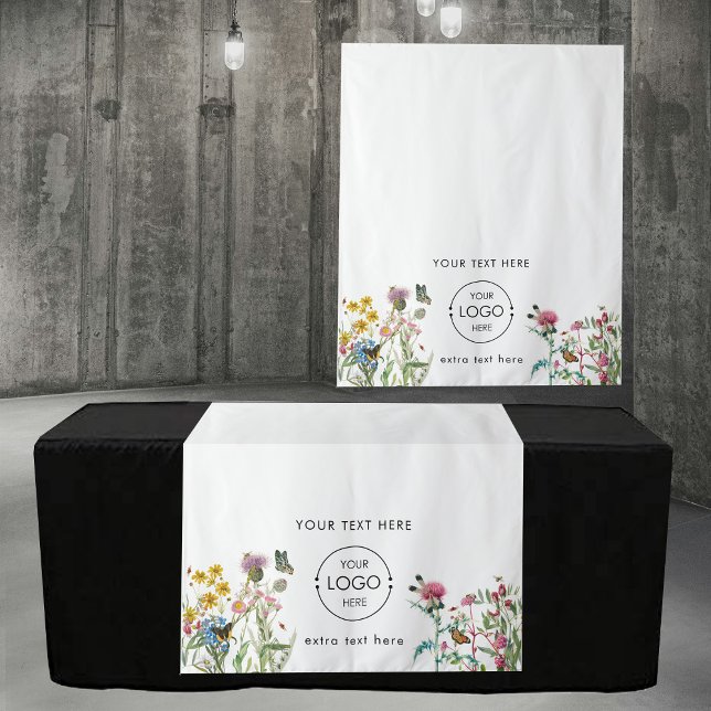 Blumennatur Pop Up Shop Tischläufer Unterschrift Wandteppich (Floral Nature Pop Up Shop Table Runner Sign Tapestry)