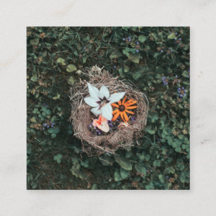 Blumennest Quadratische Visitenkarte