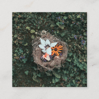 Blumennest Quadratische Visitenkarte