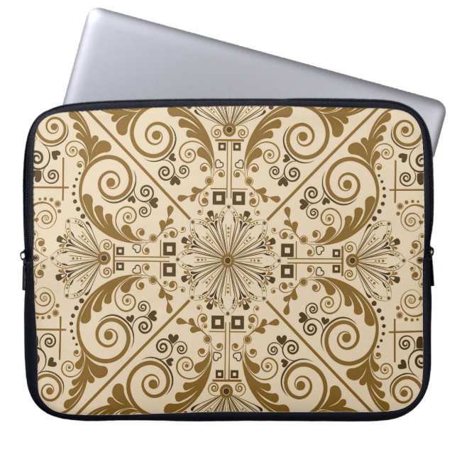 Blumennostalgie: Klassischer Vintager Hintergrund. Laptopschutzhülle (Vorderseite)