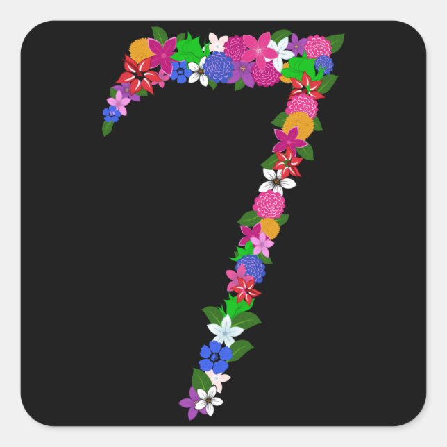 Blumennummer Sieben Aufkleber (Vorderseite)