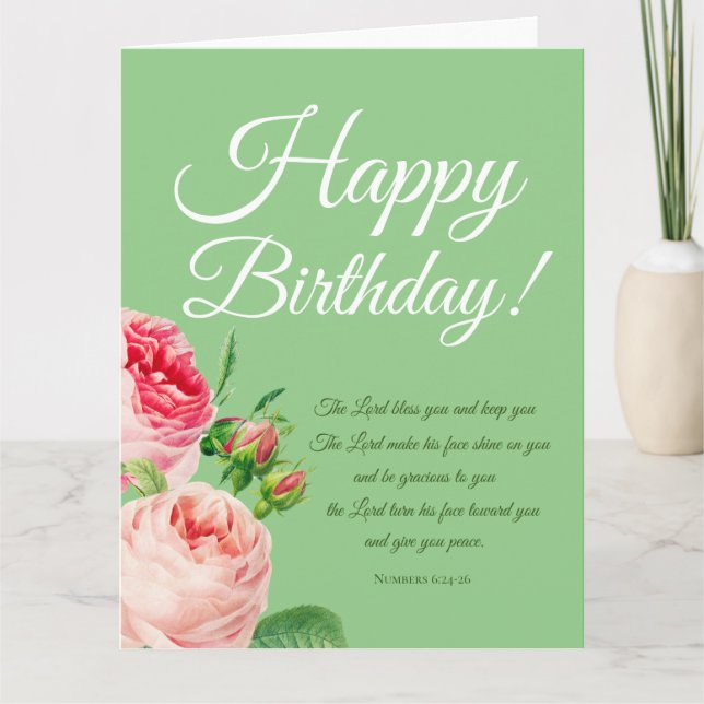 Blumennummern 6:24-26 Geburtstag Karte (Vorderseite)