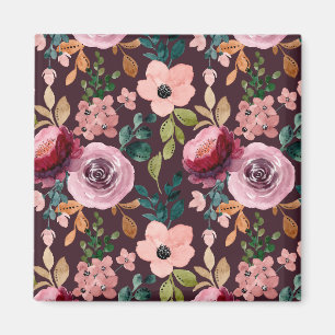Blumenoberflächenmuster - Mode Wasserfarbe Bunt Magnet