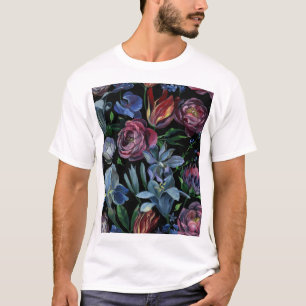 Blumenölpastell: Nahtloses Muster T-Shirt