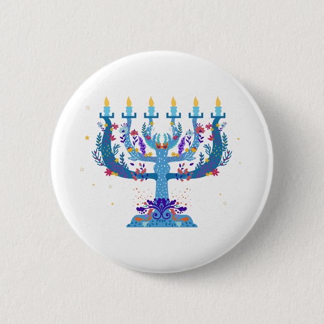Blumenorah hanukkah button (Vorderseite)