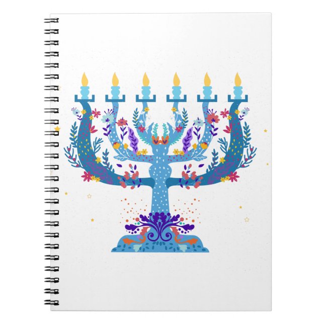 Blumenorah hanukkah notizblock (Vorderseite)