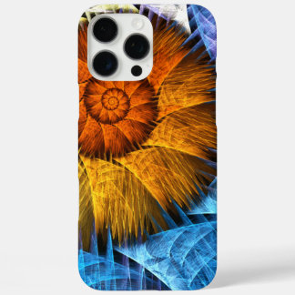 Blumenorange Gelb Blau Abstrakte Kunst iPhone 16 Pro Max Hülle
