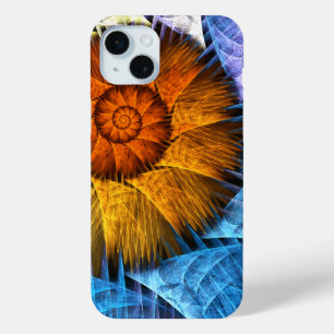 Blumenorange Gelb Blau Abstrakte Kunst Case-Mate iPhone Hülle