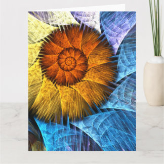 Blumenorange Gelb Blau Abstrakte Kunst Dankeskarte