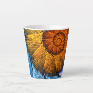 Blumenorange Gelb Blau Abstrakte Kunst Milchtasse