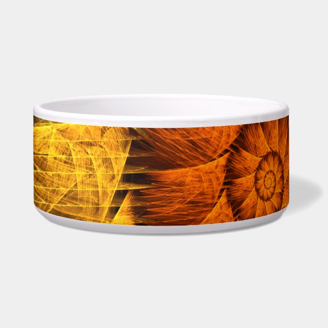 Blumenorange Gelb Blau Abstrakte Kunst Napf (Vorderseite)