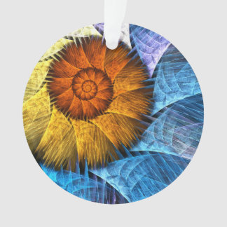 Blumenorange Gelb Blau Abstrakte Kunst Ornament