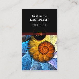 Blumenorange Gelb Blau Abstrakte Kunst Visitenkarte