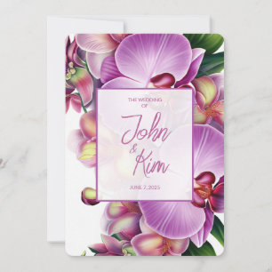 Blumenorchideen Einladung zur Hochzeit