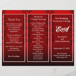 Blumenordner für das Hochzeitsprogramm rot