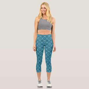 Blumenornament barock hellblau 21102020 capri leggings