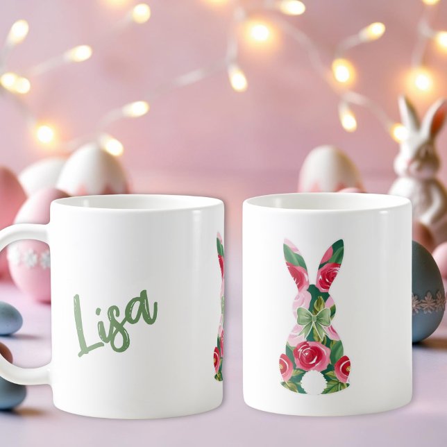 Blumenosterfest Tasse (Floral Easter Bunny Coffee Mug)