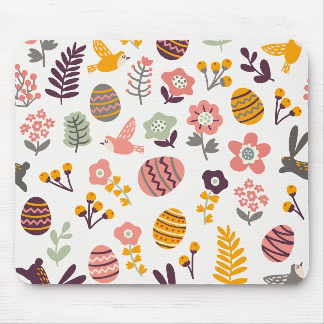 Blumenostern-Frühlings-Muster | Mousepad (Vorne)