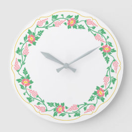 Blumenoval Große Wanduhr