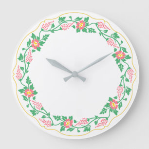 Blumenoval Große Wanduhr