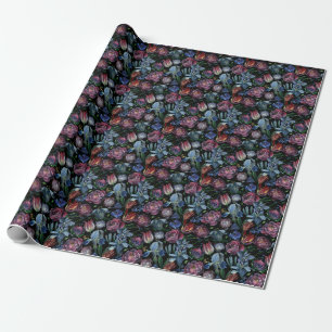 Blumenpadel: Nahtloses Muster Geschenkpapier