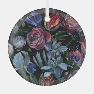 Blumenpadel: Nahtloses Muster Ornament Aus Glas