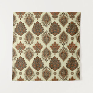 Blumenpaisley, asiatisches Textil-Vintage-Muster. Wandteppich
