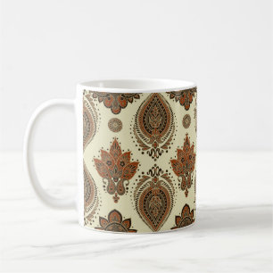 Blumenpaisley, asiatisches Vintages Textilmuster. Kaffeetasse